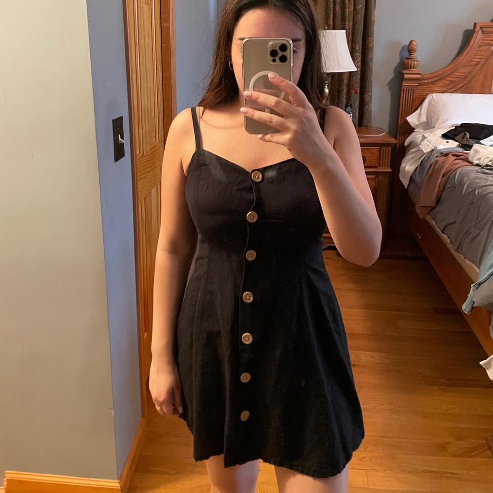 urban outfitters linen button up dress